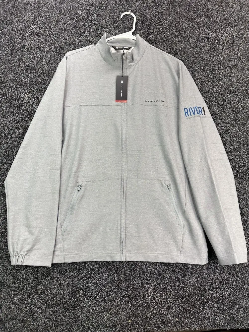 TravisMathew Valley View Full Zip Golf Jacket Heather Grey Men's Size Medium